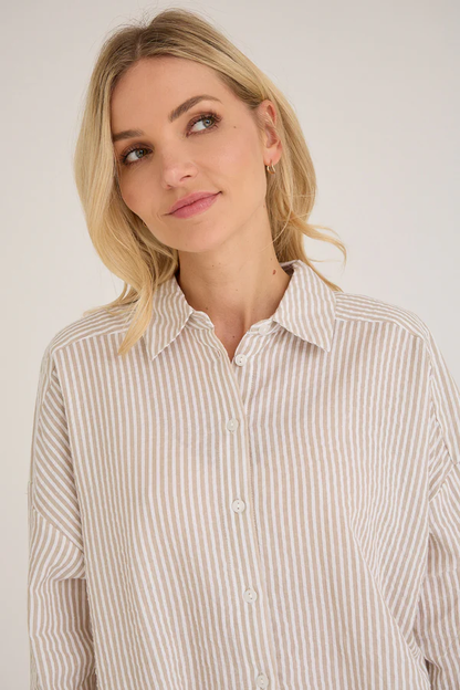 Sonja New Shirt, sand/white