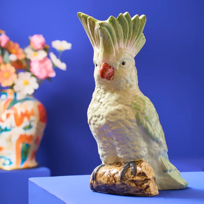 Vase Cockatoo, green, dolomite