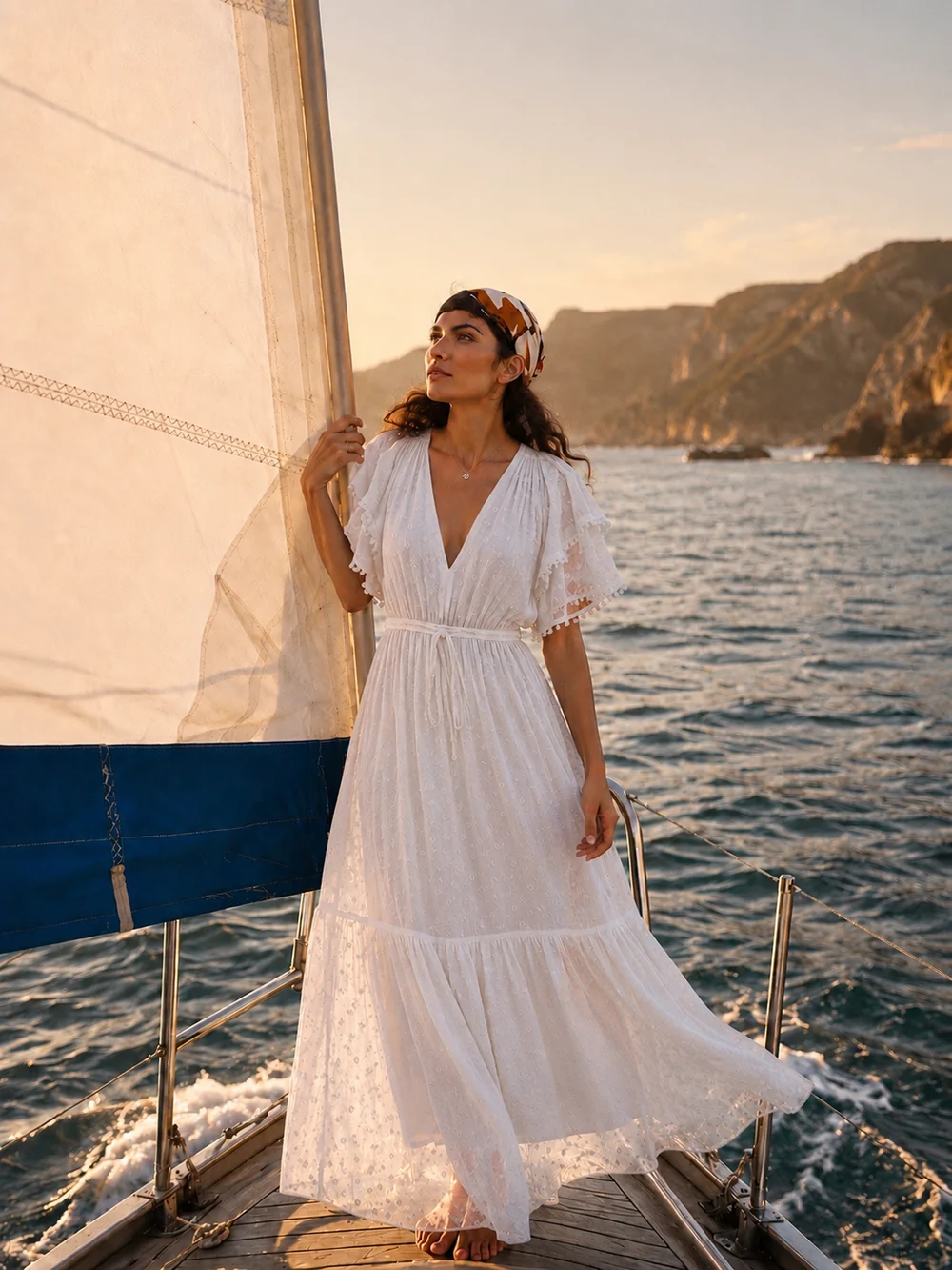 Wave Dress, white
