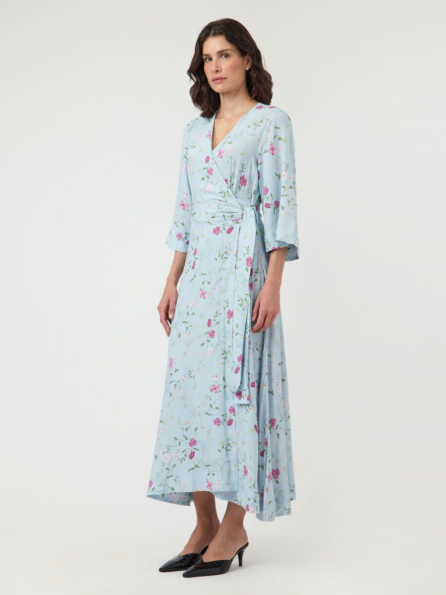 Yassavanna 3/4 Wrap Long Dress, skyway/botalia