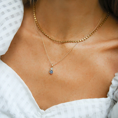 Leah necklace, blue combo