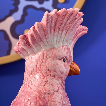 Vase Cockatoo, pink, dolomite
