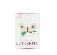 Load image into Gallery viewer, Stitch your own wooden keyring - Butterfly