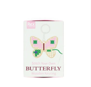 Stitch your own wooden keyring - Butterfly