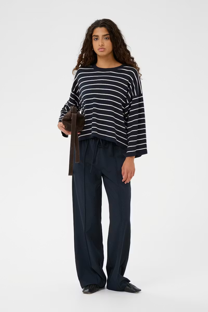 Spina Boxy Pullover Cropped, salute /white