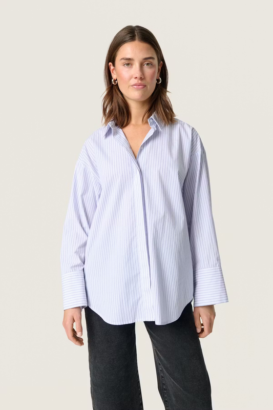 Oriana Shirt, white and blue stripes
