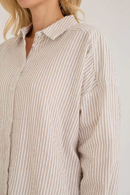 Sonja New Shirt, sand/white