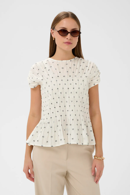 Amelie Blouse, white/black dots