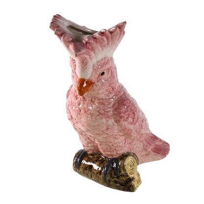Vase Cockatoo, pink, dolomite