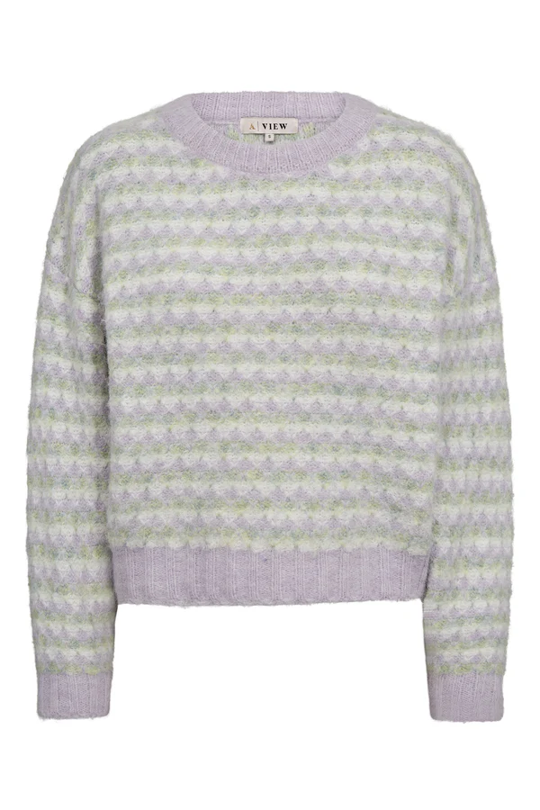 Sassi Knit Pullover, green/purple