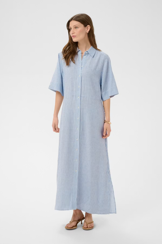 Aria Maxi Dress, regatta and white