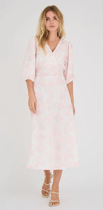 Lin Long Dress, sand/pale pink