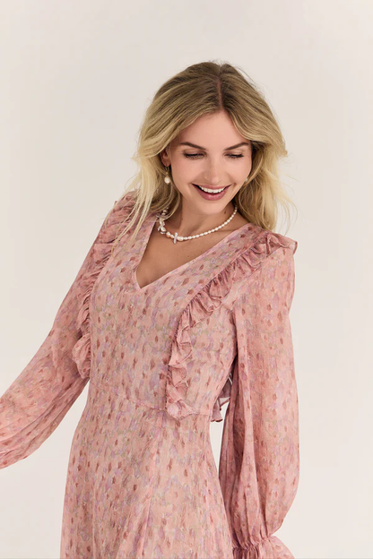 Flounce Dress, old rose