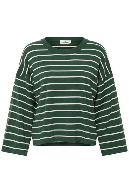 Spina Boxy Pullover Cropped, trekking green