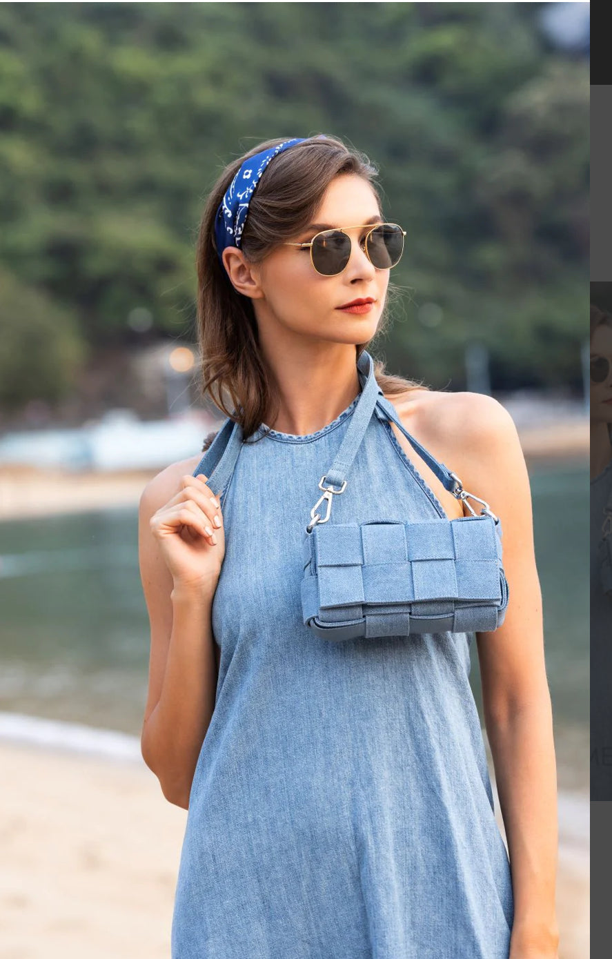 Braided iPhone Bag, denim blue