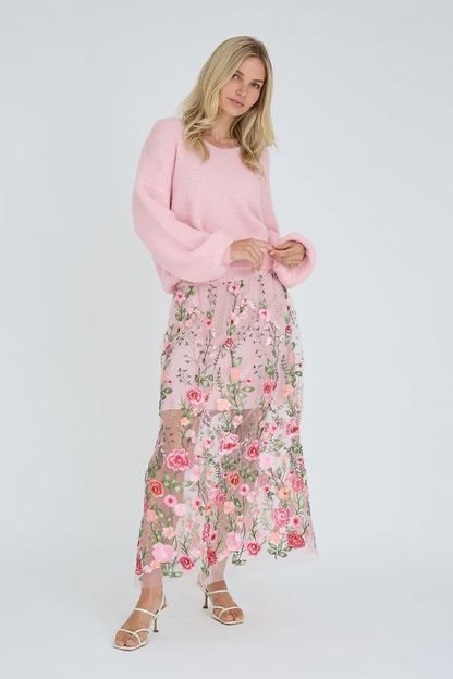 Fuchsia Skirt, rose/red