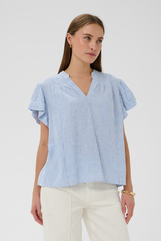 Aria Blouse, Regatta and White