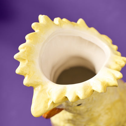 Vase Cockatoo, yellow, dolomite