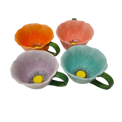 Cup Poppy, ass., porcelain, 14x11.5x7 cm, 250ml
