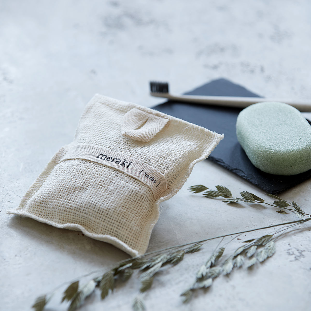Bath Mitt, herbs