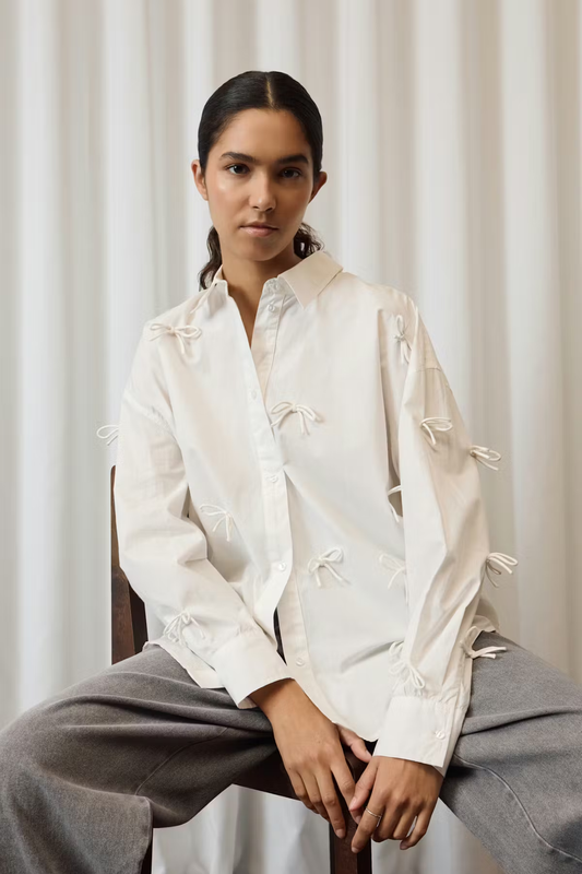 Joa Bow Shirt LS, broken white