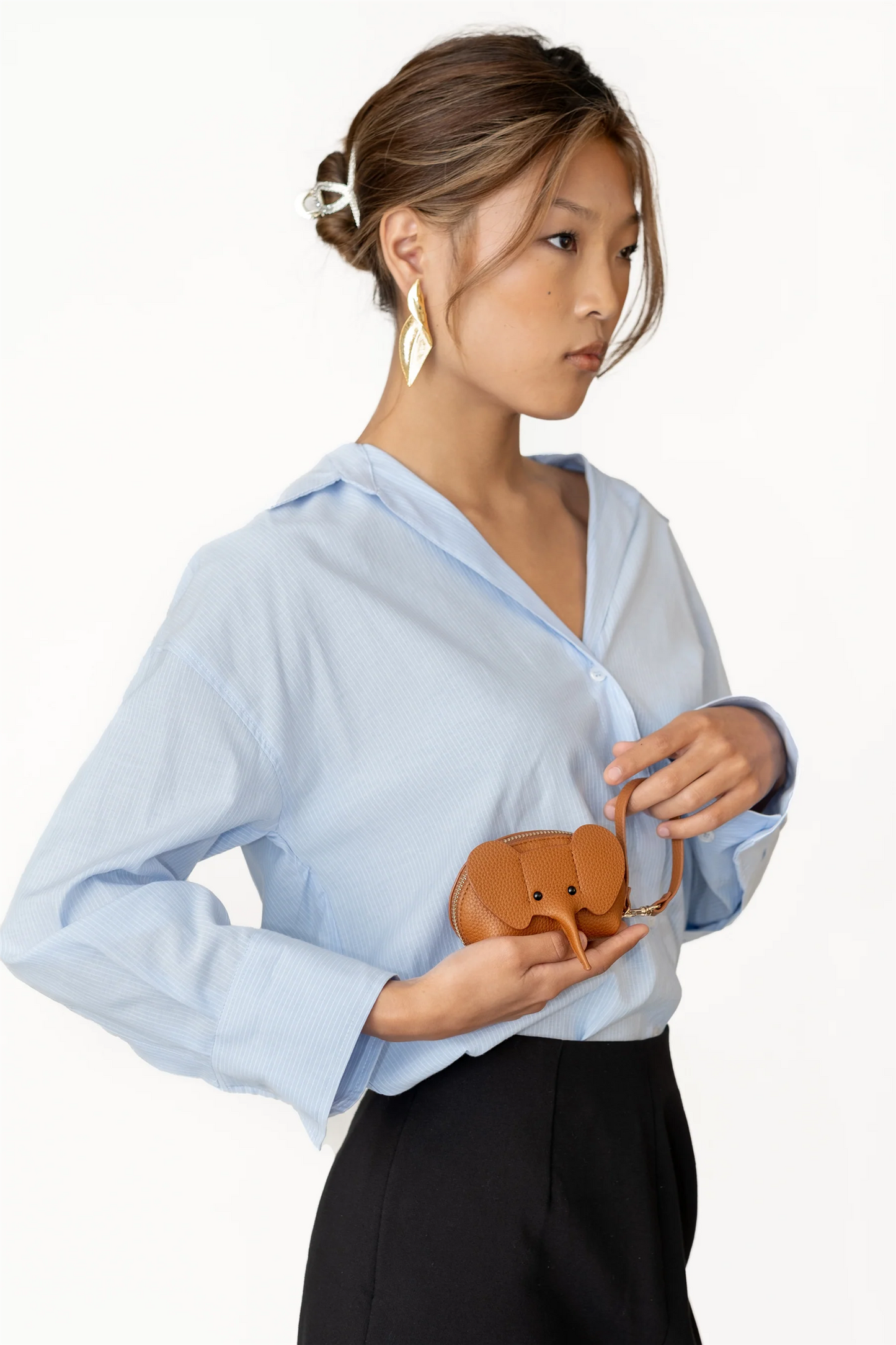 Lucky Elephant Clutch, brown