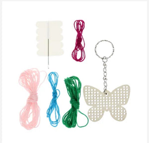 Stitch your own wooden keyring - Butterfly