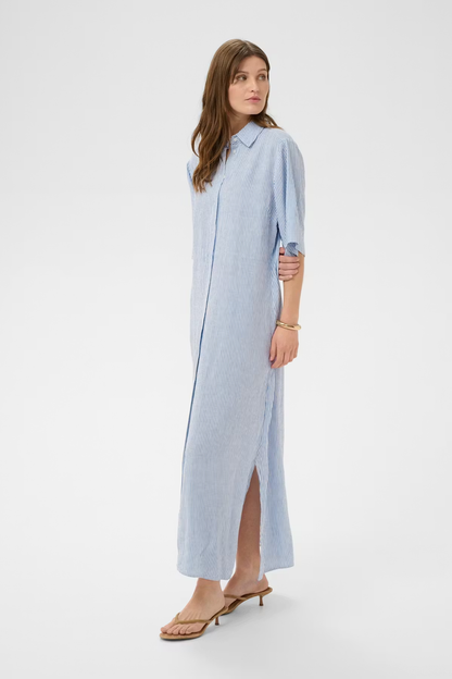 Aria Maxi Dress, regatta and white