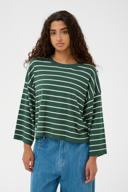 Spina Boxy Pullover Cropped, trekking green