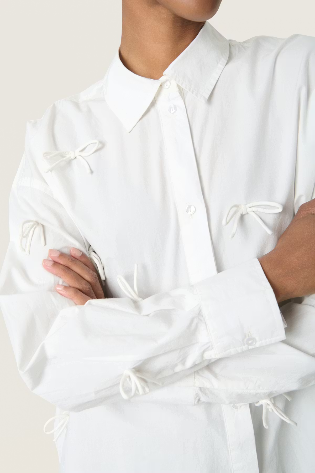 Joa Bow Shirt LS, broken white