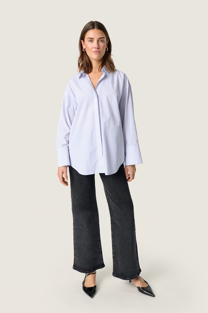 Oriana Shirt, white and blue stripes