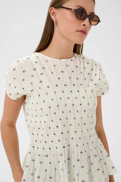 Amelie Blouse, white/black dots