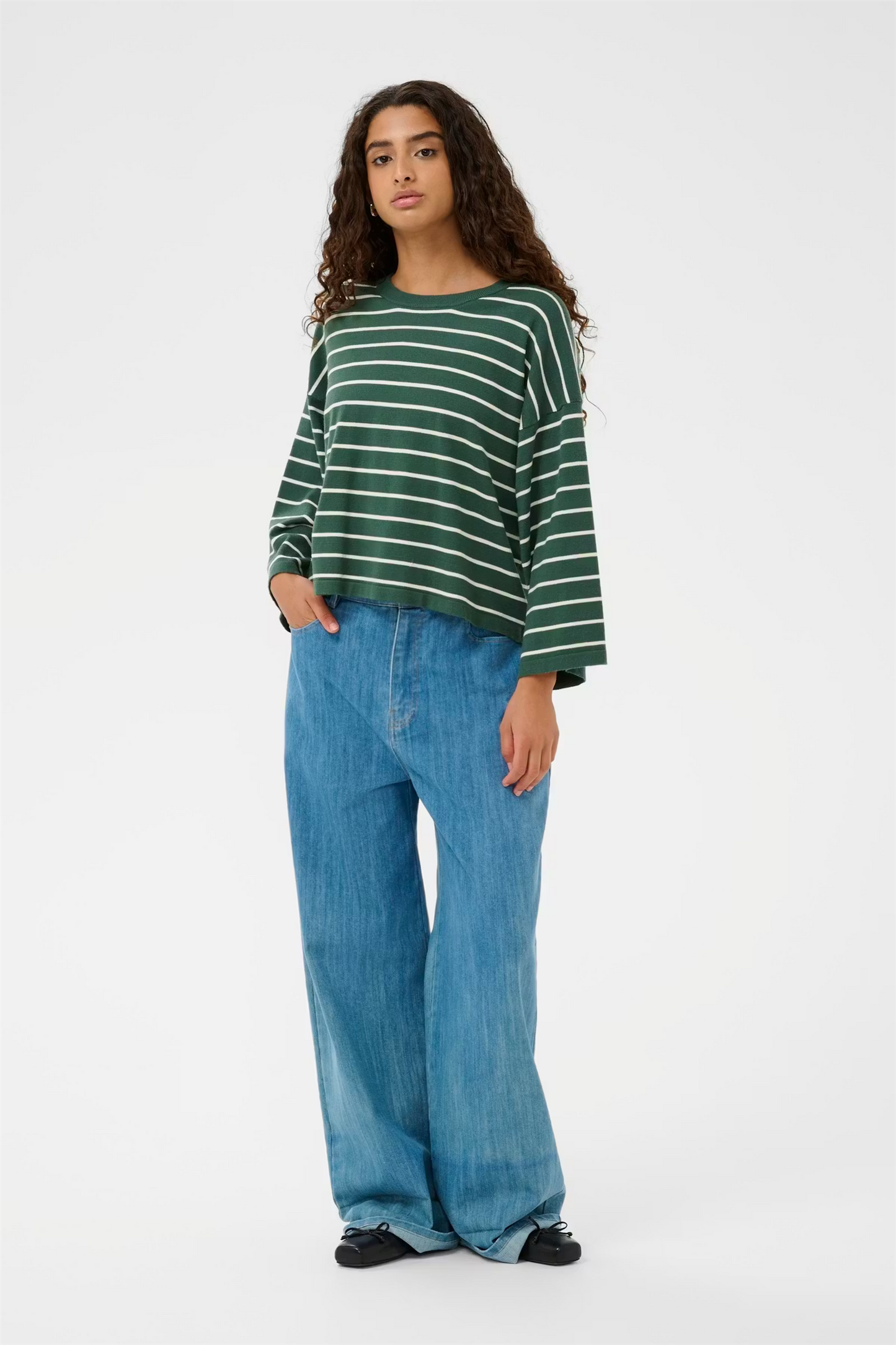 Spina Boxy Pullover Cropped, trekking green