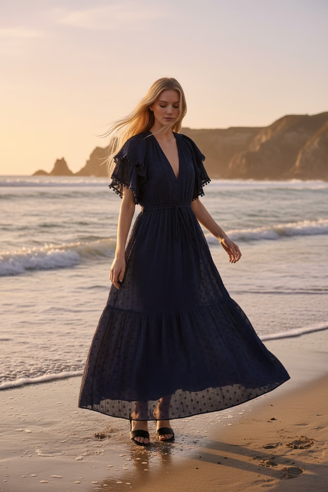Wave Dress, ultra marine blue