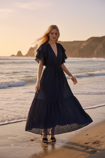 Wave Dress, ultra marine blue