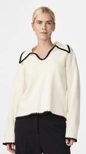 Yasstitch Knit Pullover, birch/black
