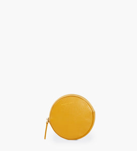 Myro Saffiano Wallet, round, yellow