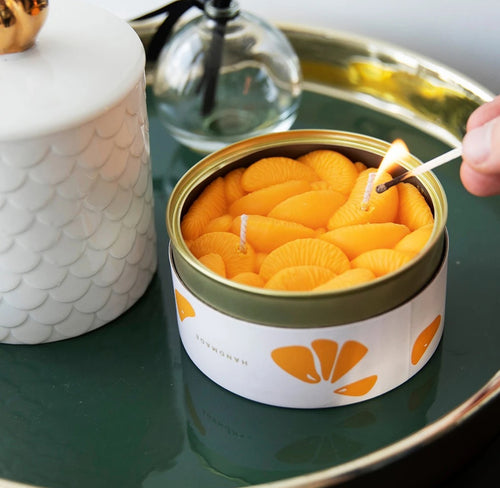 Gourmet Food Candle, peeled tangerines