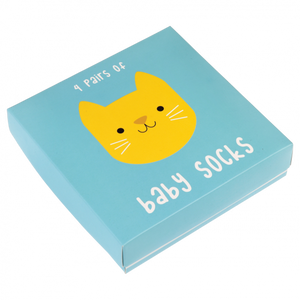 Baby Socks, kitten design, 4 pk