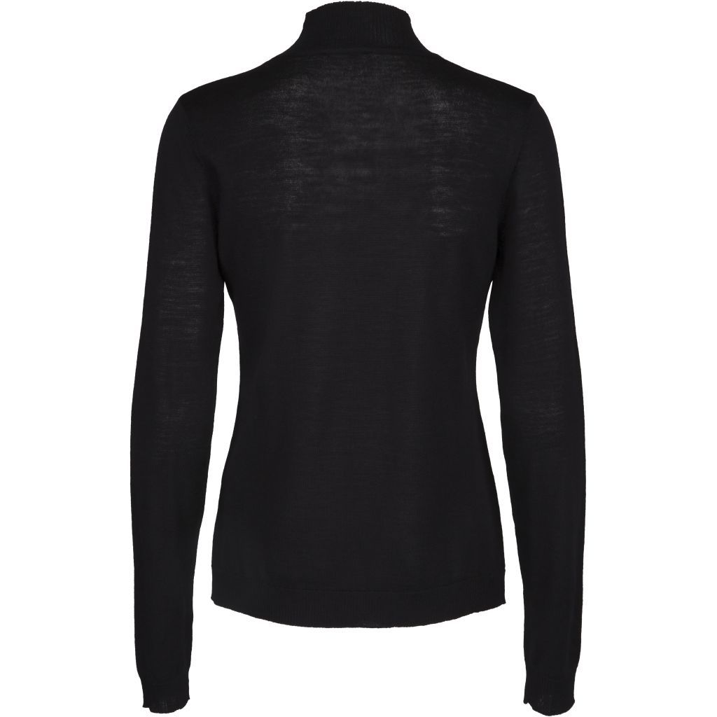 Rose Knit Roll Neck, black