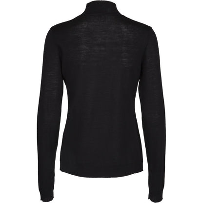 Rose Knit Roll Neck, black
