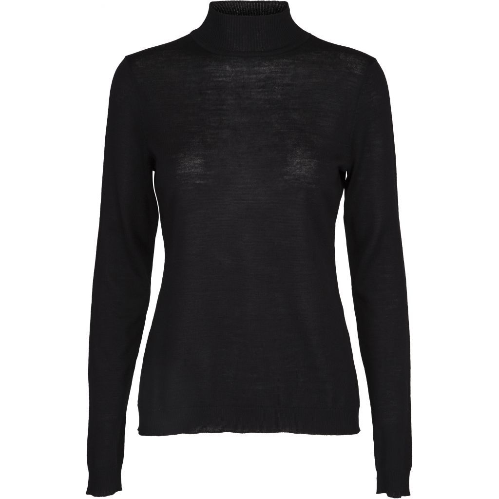 Rose Knit Roll Neck, black