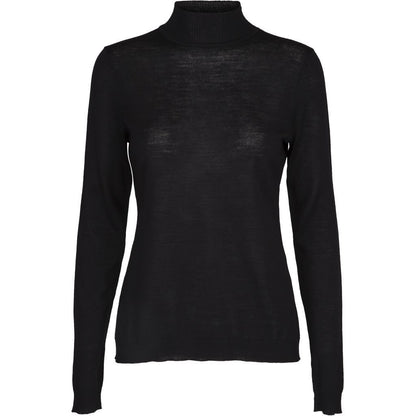 Rose Knit Roll Neck, black