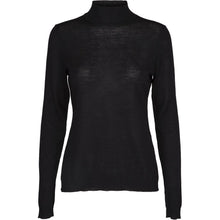 Load image into Gallery viewer, Rose Knit Roll Neck, black