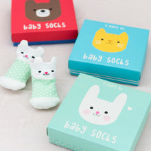 Load image into Gallery viewer, Baby Socks, kitten design, 4 pk