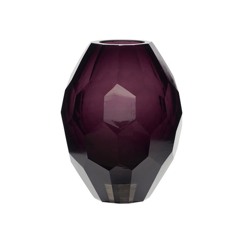 Vase, glass, klar/lilla