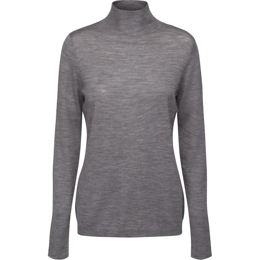 Rose Knit Roll Neck, light grey melange