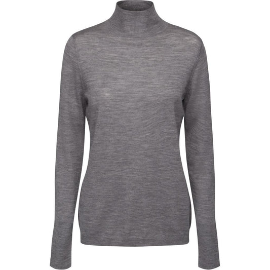 Rose Knit Roll Neck, light grey melange