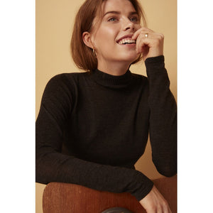 Rose Knit Roll Neck, light grey melange