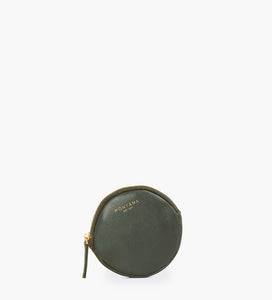 Myro Saffiano Wallet, round, green